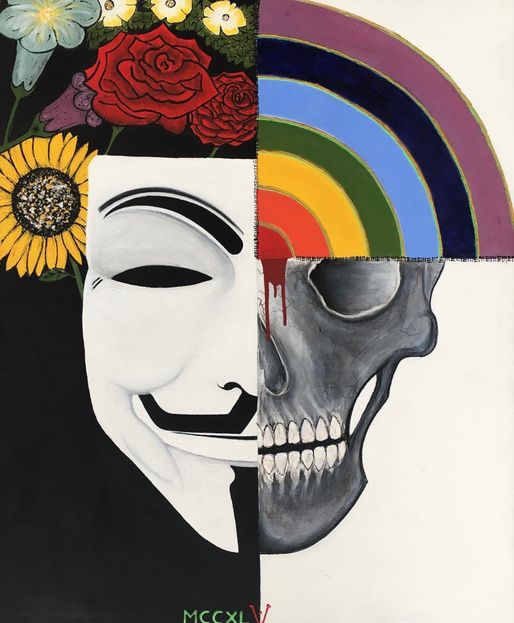 Defiance by MCCXLV, acrylic on canvas, 2018