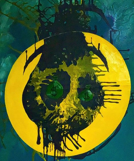 Fiat fiend by MCCXLV, acrylic on canvas, 2020